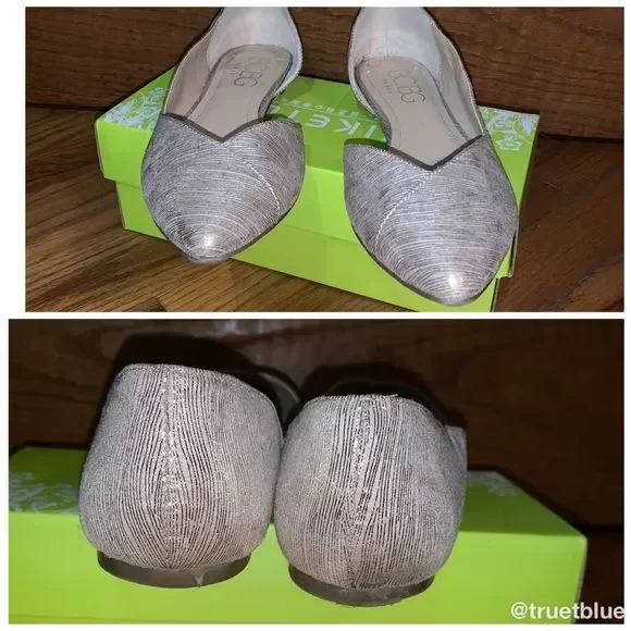 BCBG Paris Metallic D’Orsay Flats Sz 9.5 - Picture 3 of 8